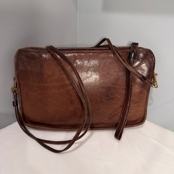 Handbags - Vintage 90's Coach Leather Shoulder Clutch Bag Dark Brown Purse #0132